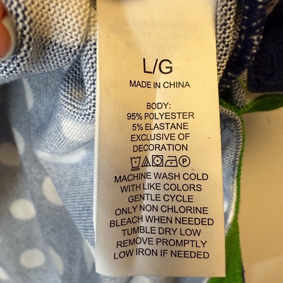 Kate Spade Navy & White Polka Dot Lounge Top Sweater Women’s Size Large - Picture 7 of 7